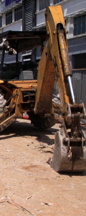 Excavator at a construction site