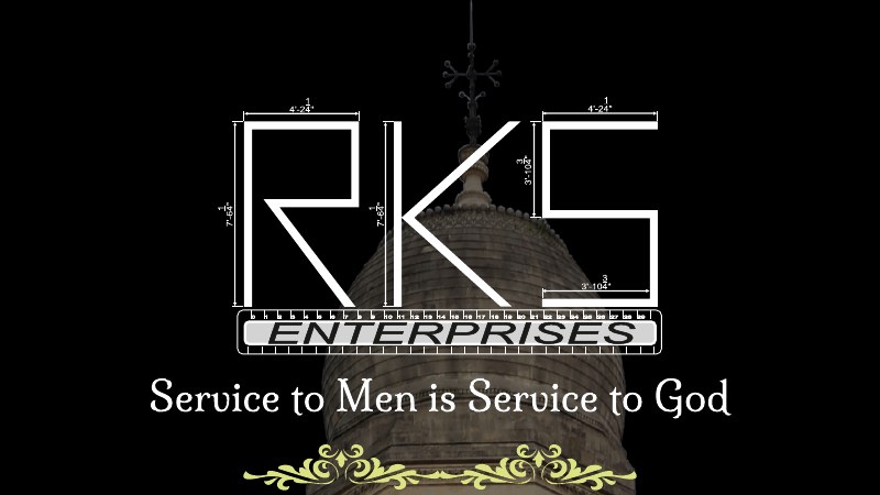 RKS Enterprises logo and motto Service to Men is Service to God